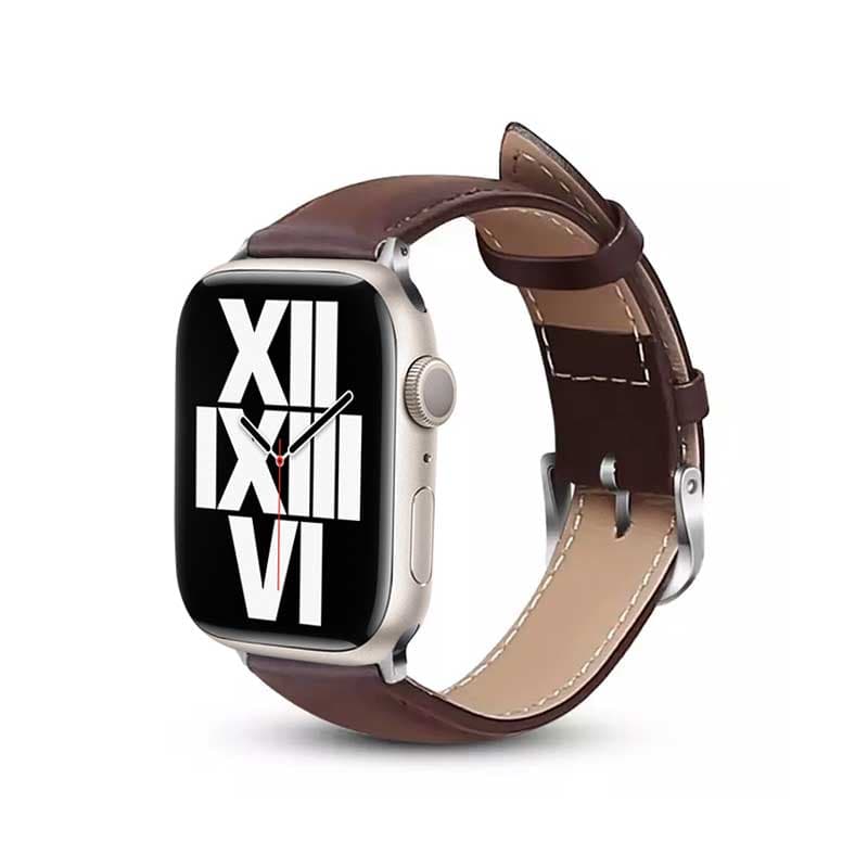 Crong Noble Band - Genuine Leather Strap for Apple Watch 44/45/46/49 mm (Espresso) 3