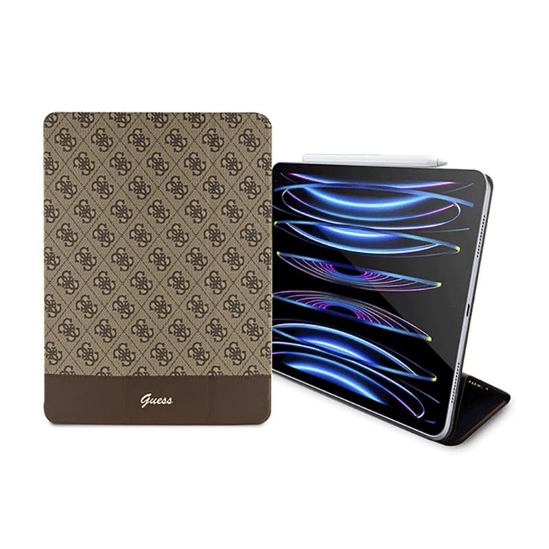 Guess 4G Stripe Allover - Case for iPad Pro 12.9" (2022-2020) (Brown) 3