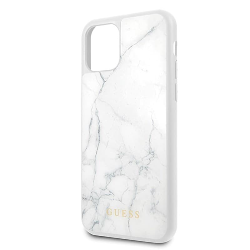 Guess Marble Tempered Glass Hardcase - Case iPhone 11 Pro (white) 3