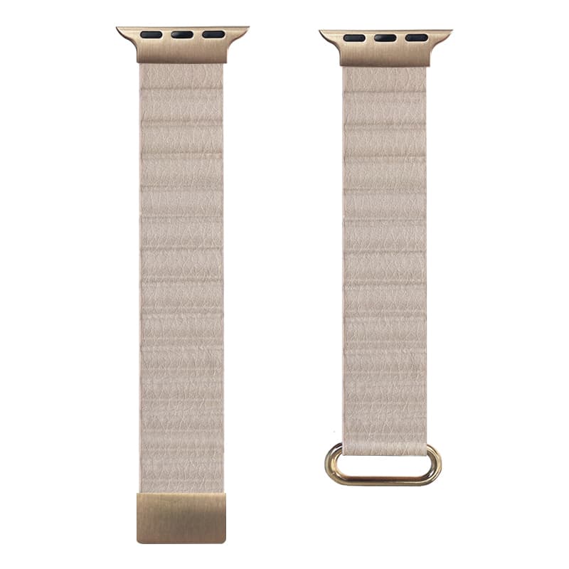 Crong Eclipse - Magnetic Leather Apple Watch Band 38/40/41/42mm (Beige) 4