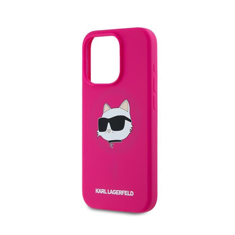 Karl Lagerfeld Silicone Choupette Head MagSafe - iPhone 15 Pro Case (Pink) 6