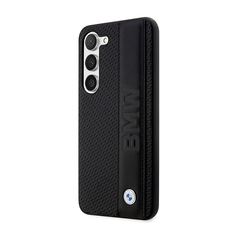 BMW Leather Textured & Stripe - Case for Samsung Galaxy S23+ (Black) 2