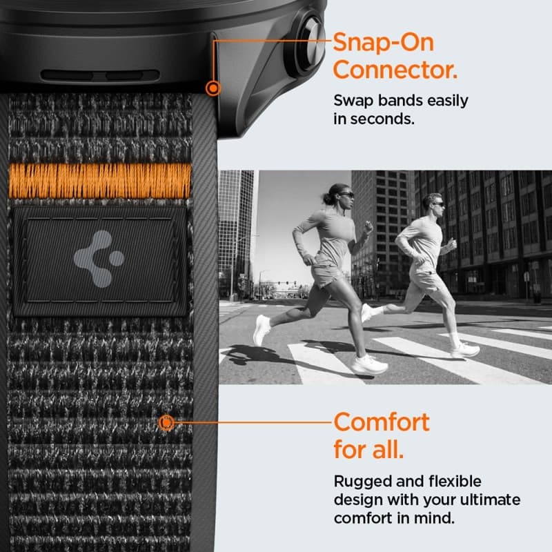 Spigen Athlex Air - Garmin QuickRelease Strap 22 mm (Active Black / Orange) 8