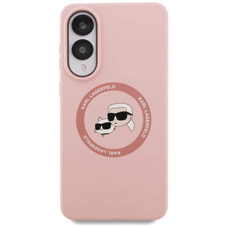 Karl Lagerfeld Silicone Double Heads And Circle MagSafe - Case for Samsung Galaxy S25 Edge (pink) 3