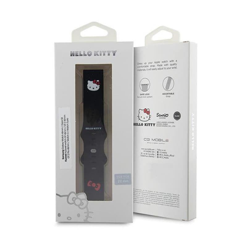 Hello Kitty Silicone Kitty Head - Universal strap for smartwatch 22 mm (black) 4