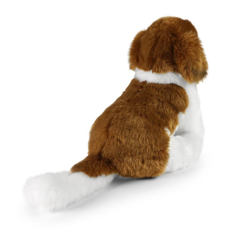 Rappa - Plush realistic St. Bernard dog mascot sitting 30 cm Eco-Friendly 4