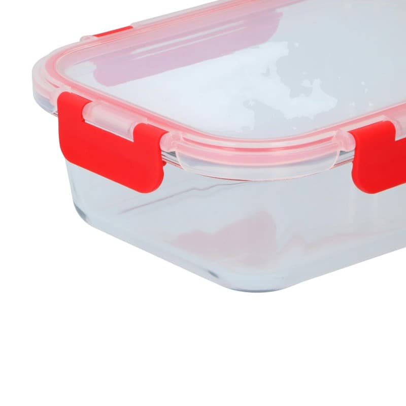 Alpina - Glass food container with lid lunchbox 21x16x6 cm 1 L 4