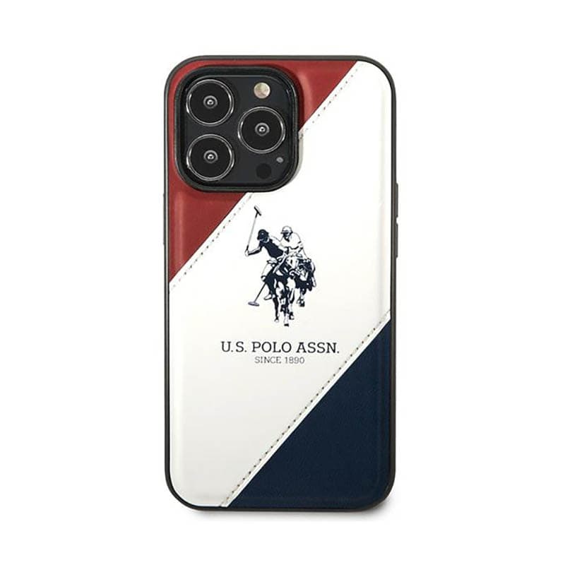 US Polo Assn Tricolor Embossed - Case for iPhone 14 Pro Max (White) 3