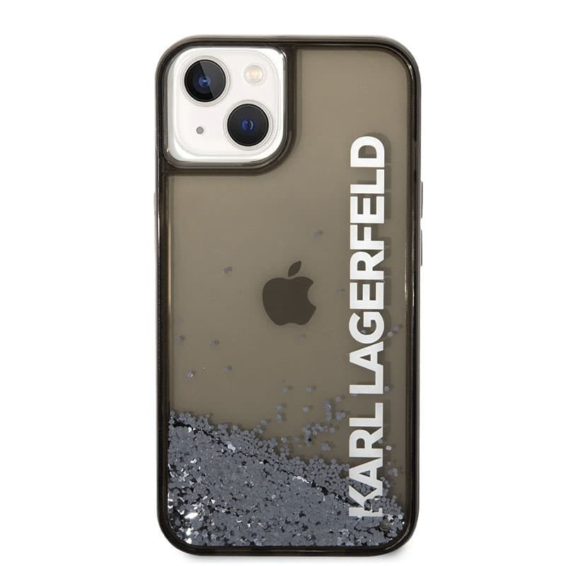 Karl Lagerfeld Liquid Glitter Translucent Elongated Logo Case - Case for iPhone 14 Plus (Black) 2