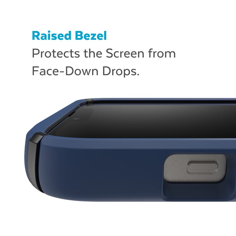 Speck Presidio2 Pro - Antibacterial iPhone 15 Plus / 14 Plus Case (Coastal Blue / Black / White) 4