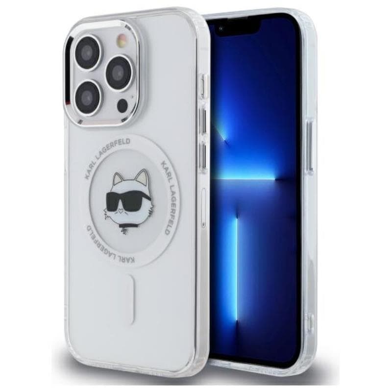 Karl Lagerfeld IML Metal Choupette Head MagSafe - Case for iPhone 14 Pro (White) 1