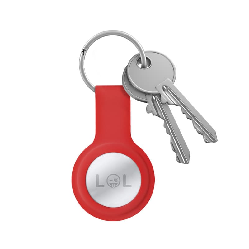 Crong Silicone Case with Key Ring – Protective keychain case for Apple AirTag 1/2 (red) 5