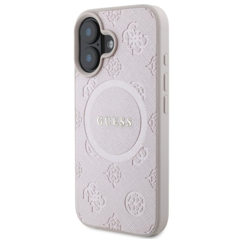 Guess Saffiano Peony Classic Logo MagSafe - Case for iPhone 16 (pink) 2