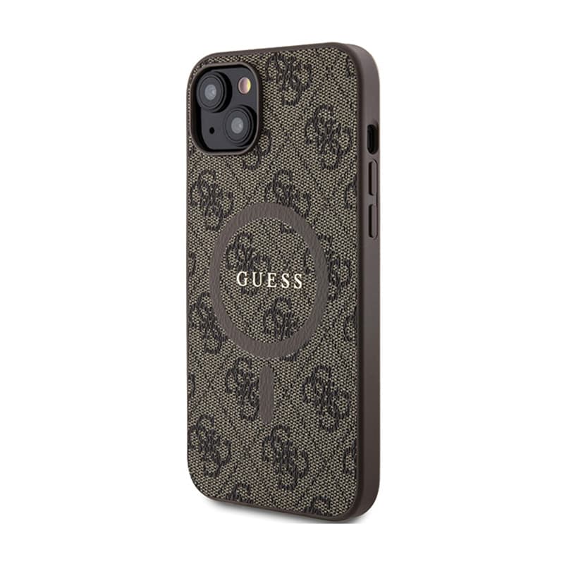 Guess 4G Collection Leather Metal Logo MagSafe - Case for iPhone 15 Plus / 14 Plus (brown) 2