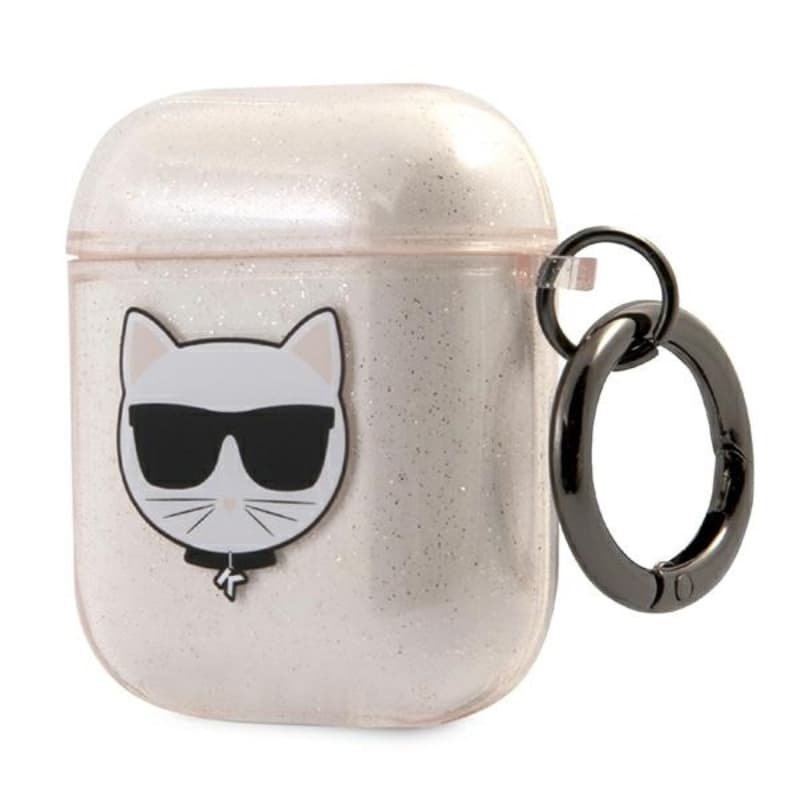 Karl Lagerfeld Choupette Head Glitter - Case for Airpods (gold) 3