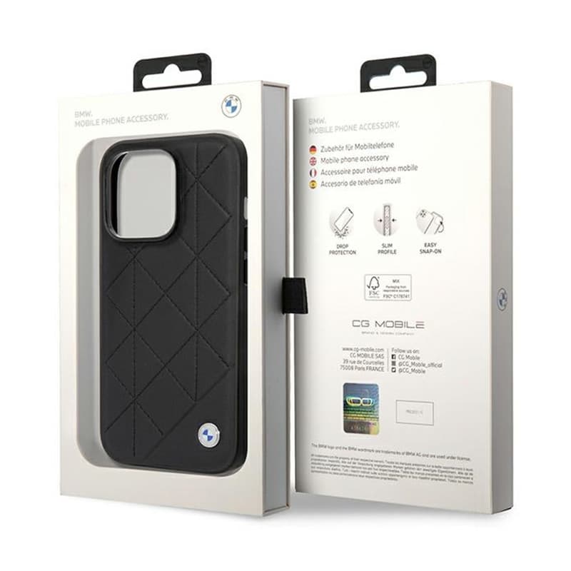 BMW Leather Quilted - Case for iPhone 14 Pro (black) 8