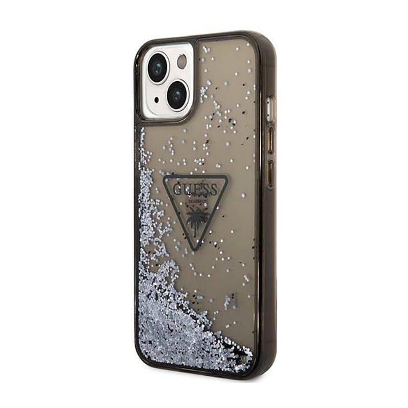Guess Liquid Glitter Triangle Logo Case - Case for iPhone 14 Plus (Black) 2