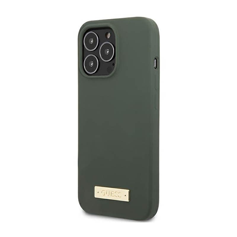 Guess Silicone Logo Plate MagSafe - Case for iPhone 13 Pro Max (Green) 2