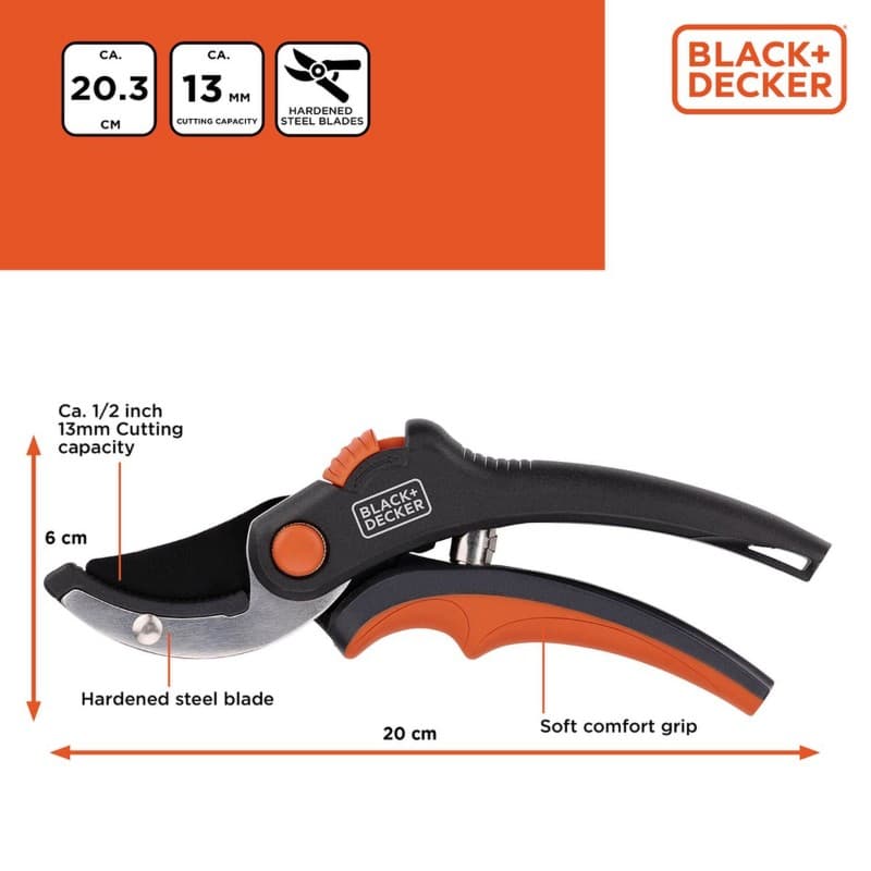 Black&Decker - Garden Shears for Flowers / Hedges with Hardened Steel Blade 4
