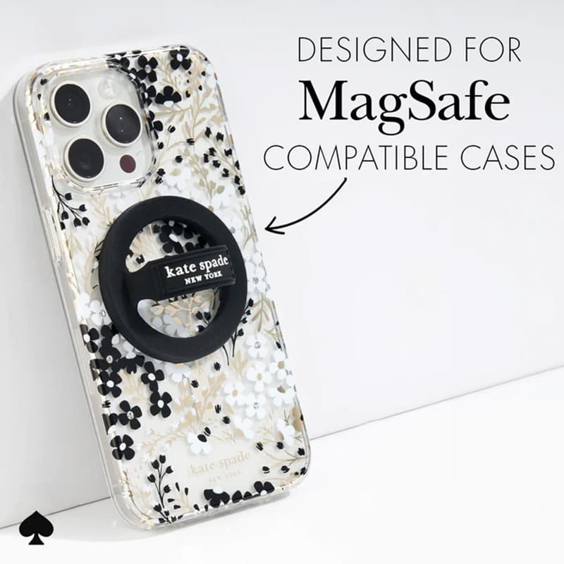 Kate Spade New York Magnetic Loop Grip - MagSafe Finger Holder (Black) 4