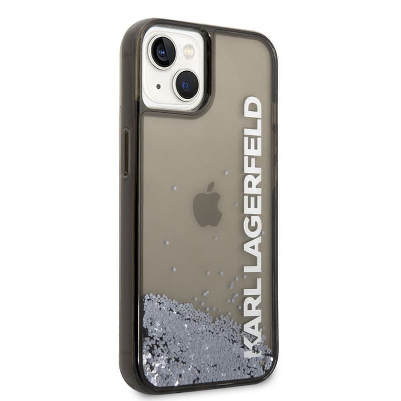 Karl Lagerfeld Liquid Glitter Translucent Elongated Logo Case - Case for iPhone 14 Plus (Black) 3