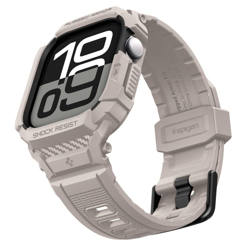 Spigen Rugged Armor Pro V2 – Strap with Case for Apple Watch 10/11 42mm (Dune Beige) 7