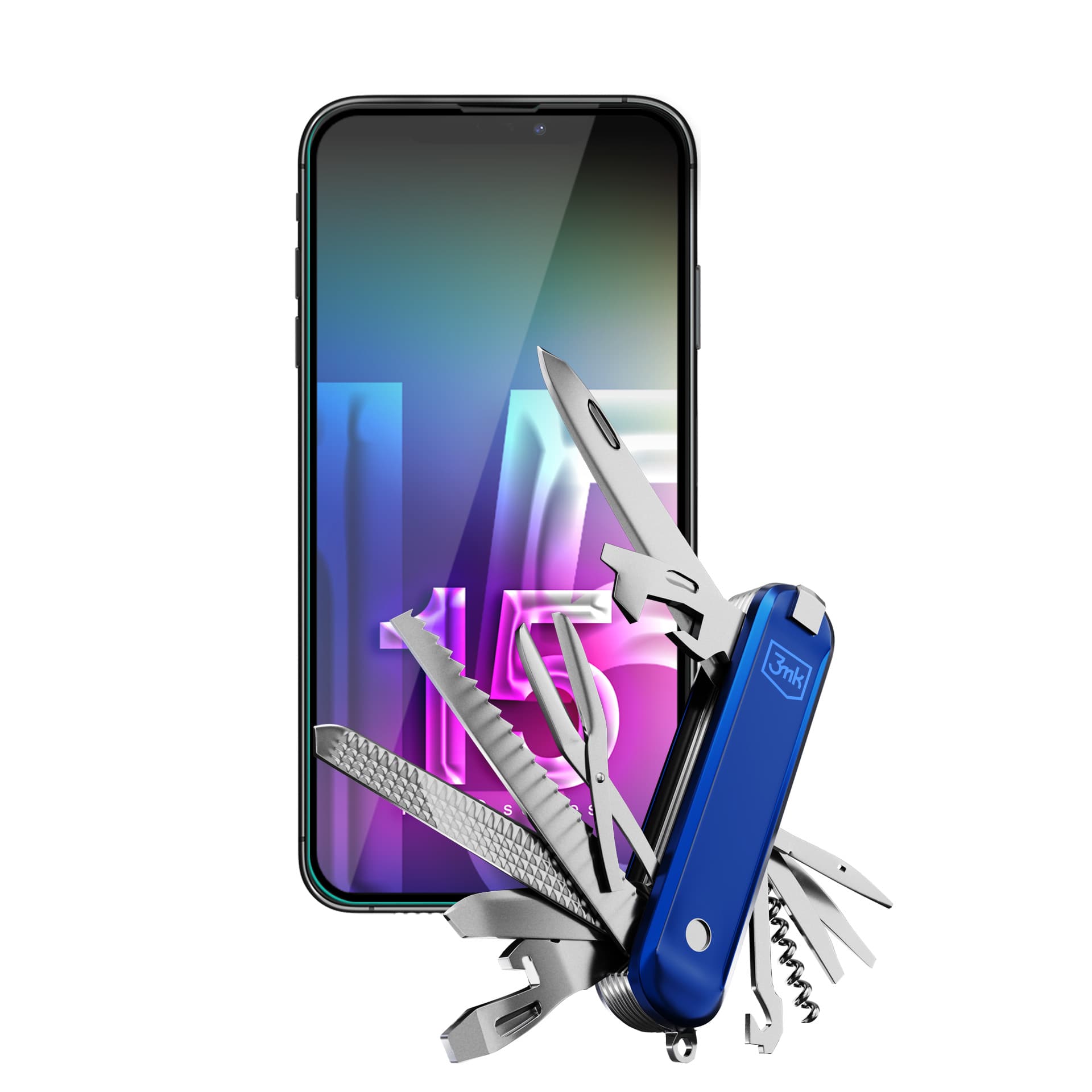 3mk HardGlass Max Lite - Tempered Glass for iPhone 15 Pro (Black) 4