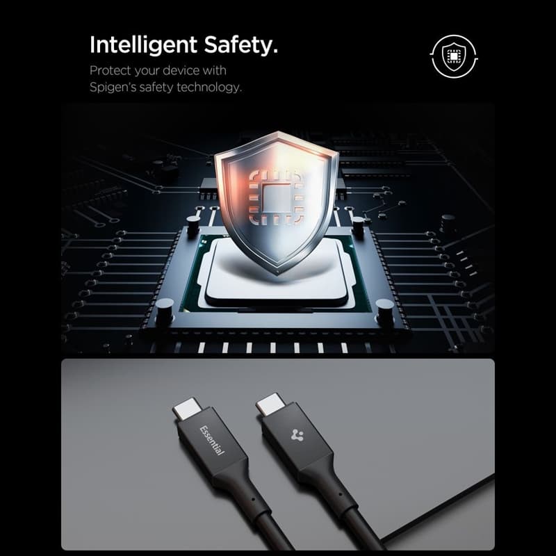 Spigen EB10020CC Essential - USB-C to USB-C PD Cable 100W 2m (Black) 6
