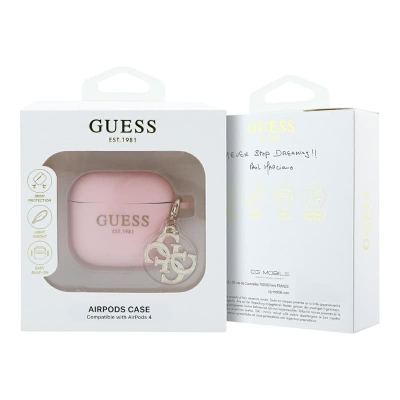 Guess Silicone 4G Charm - AirPods 4 Case (pink) 3