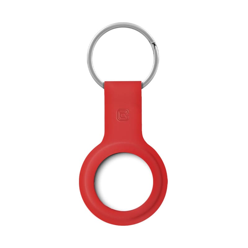 Crong Silicone Case with Key Ring – Protective keychain case for Apple AirTag 1/2 (red) 6