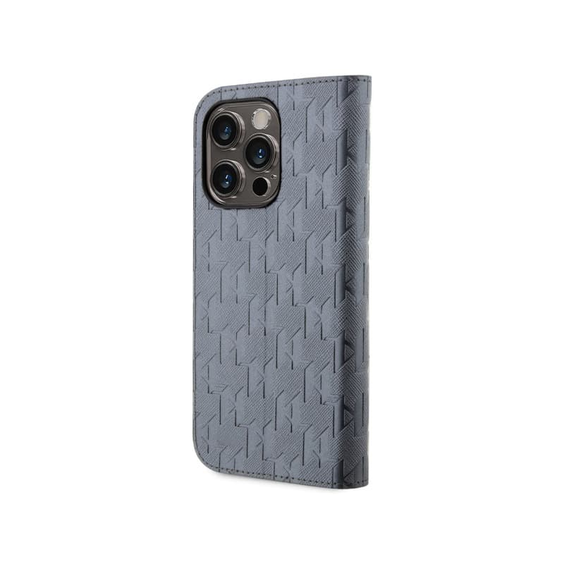 Karl Lagerfeld Booktype Saffiano Monogram - Case for iPhone 14 Pro (Grey) 2