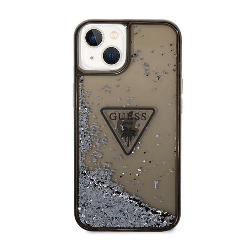 Guess Liquid Glitter Triangle Logo Case - Case for iPhone 14 Plus (Black) 3