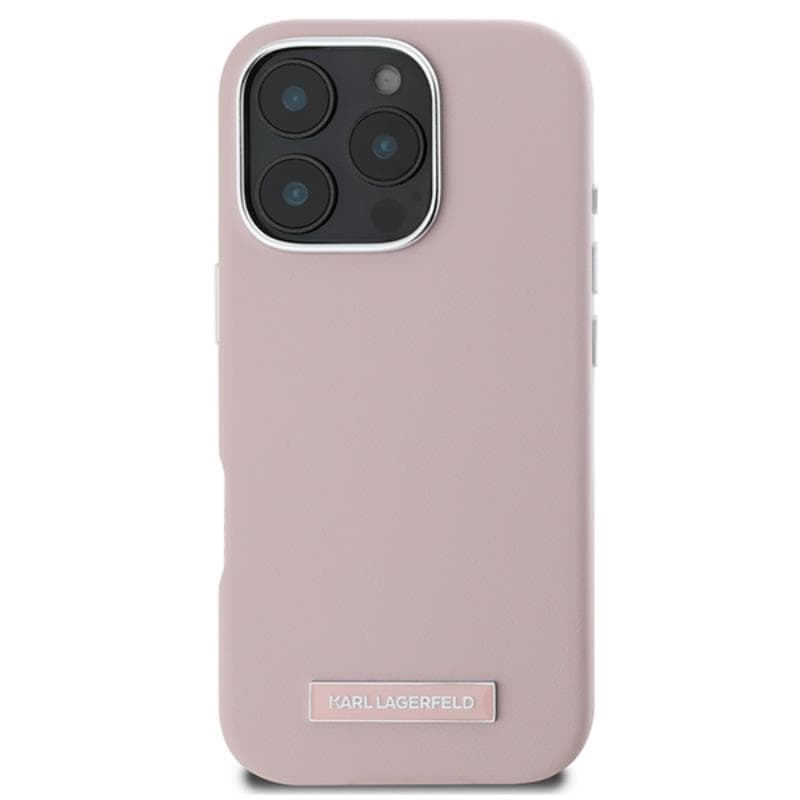 Karl Lagerfeld FW Metal Plate MagSafe - Case for iPhone 16 Pro (pink) 3