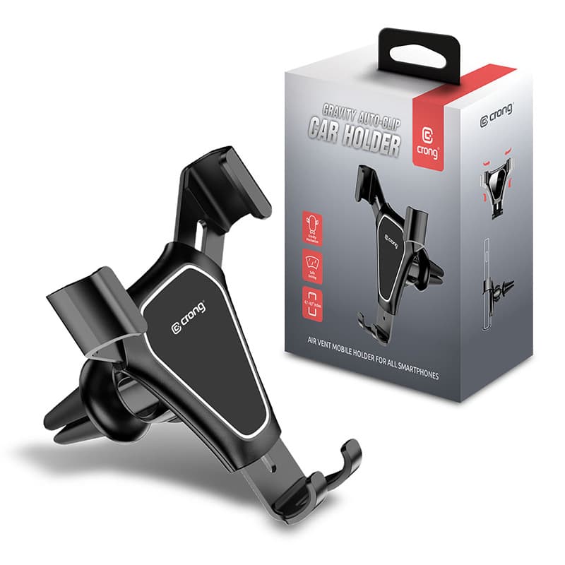 Crong Gravity Auto-Clip Car Holder - Gravity car holder for 4.7"- 6.5" phones (black) 2