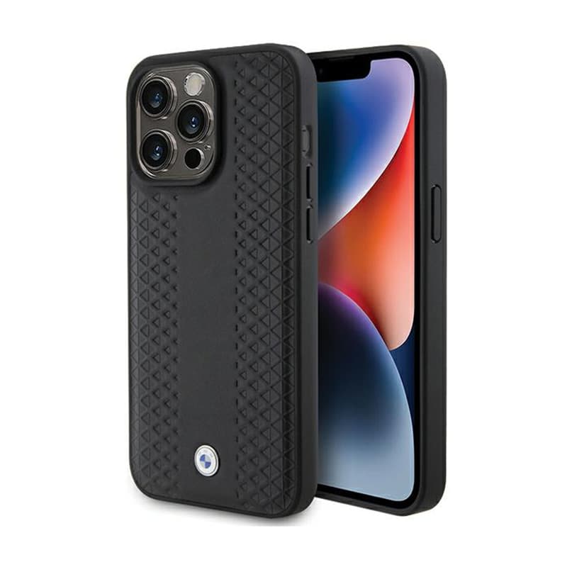 BMW Leather Diamond Pattern - Case for iPhone 15 Pro (Black) 1