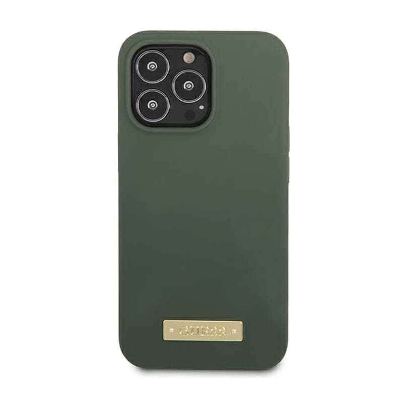 Guess Silicone Logo Plate MagSafe - Case for iPhone 13 Pro Max (Green) 3