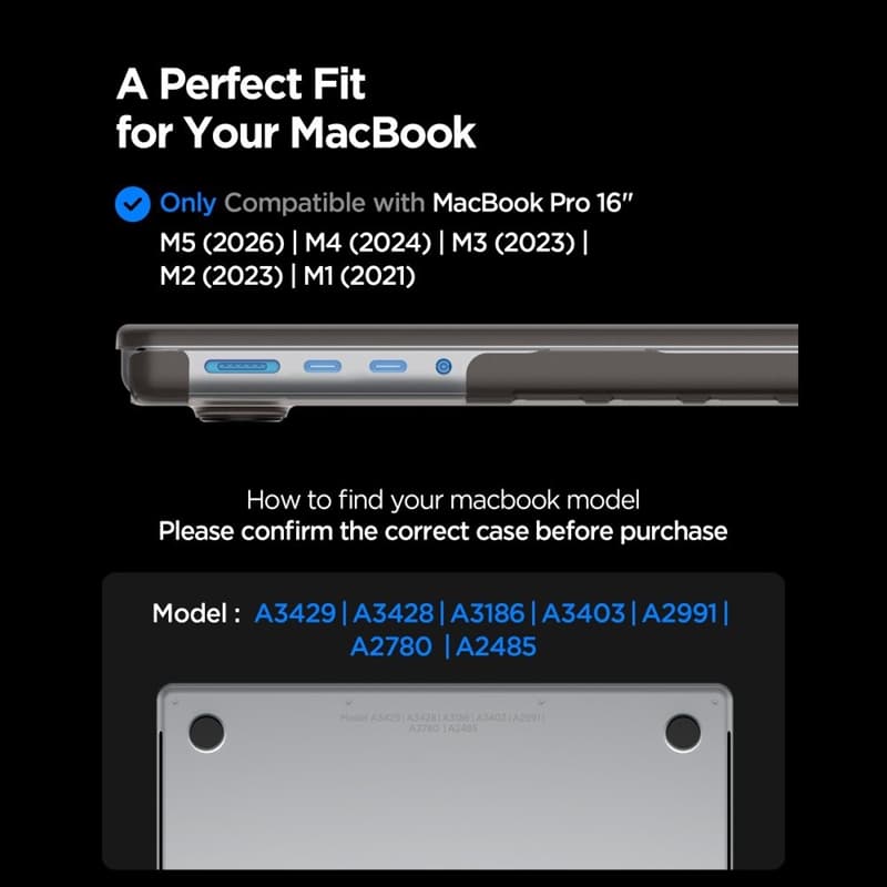 Spigen AirSkin - MacBook Pro 16" Case (M5/M4/M3/M2/M1/2026-2021) (Frost Black) 6