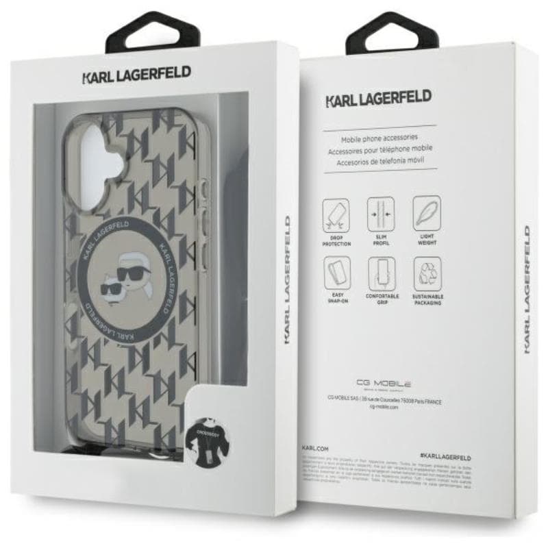 Karl Lagerfeld IML Crossbody Monogram Karl & Choupette Head MagSafe - Case for iPhone 16 (black) 7
