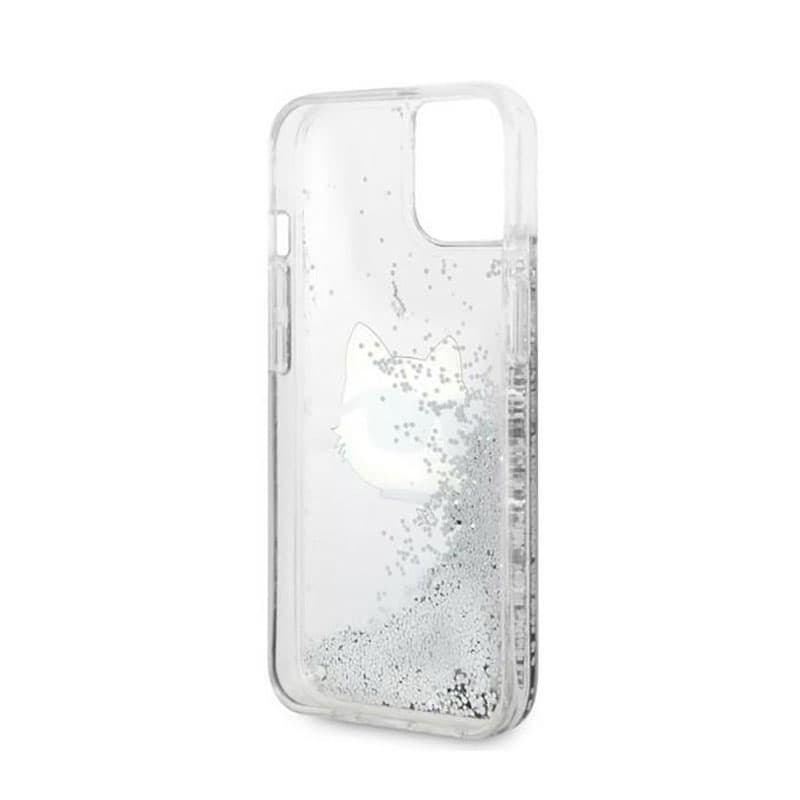 Karl Lagerfeld Liquid Glitter NFT Choupette Head - Case for iPhone 14 Plus (Silver) 7