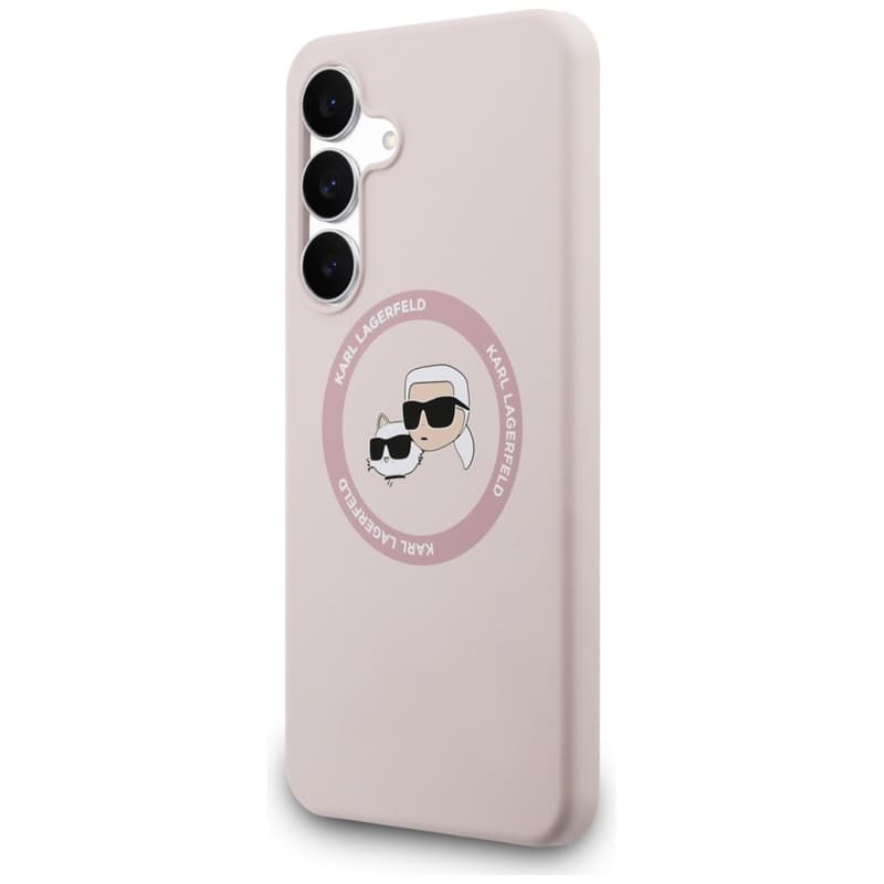 Karl Lagerfeld Silicone Karl & Choupette Heads MagSafe – Case Samsung Galaxy S25 FE (pink) 2