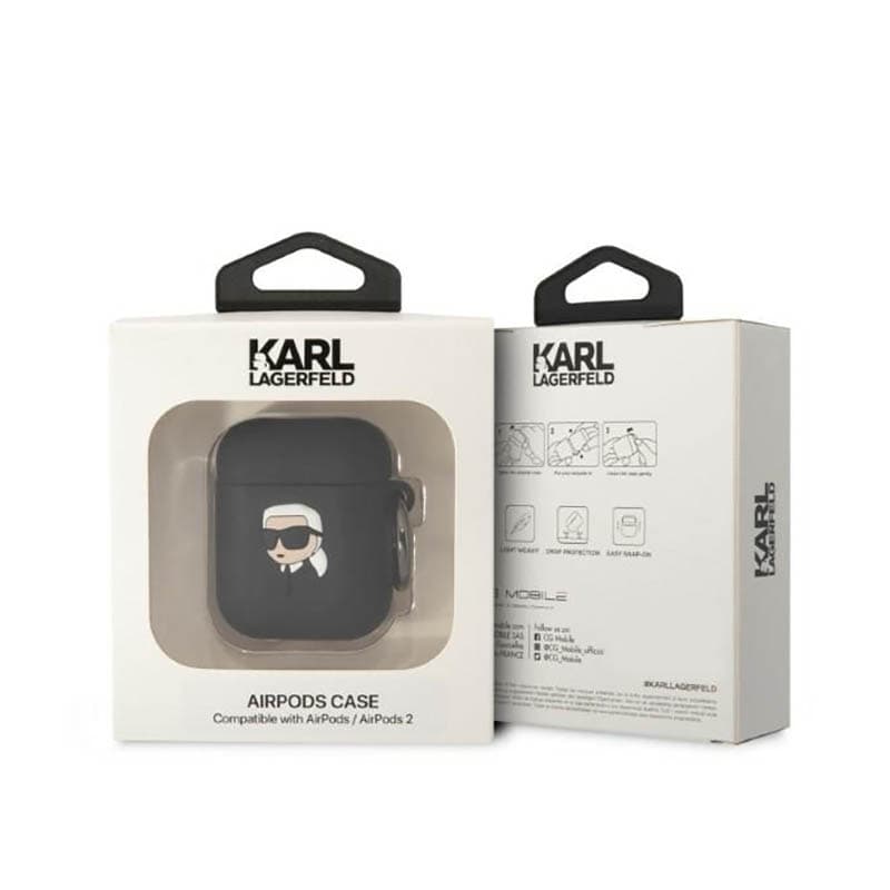 Karl Lagerfeld Silicone NFT Karl Head 3D - AirPods 1/2 gen case (black) 3