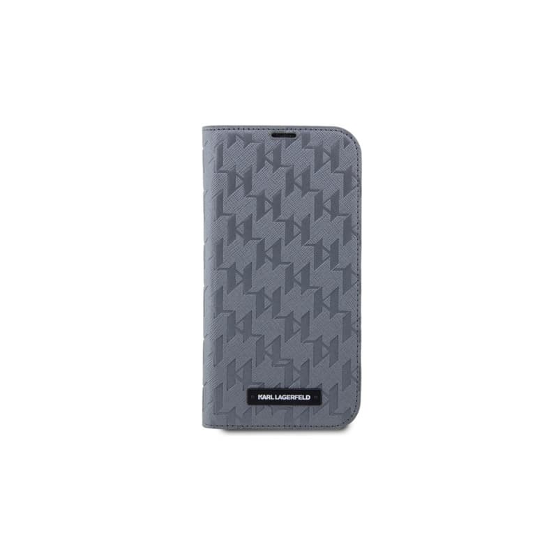 Karl Lagerfeld Booktype Saffiano Monogram - Case for iPhone 14 Pro (Grey) 3