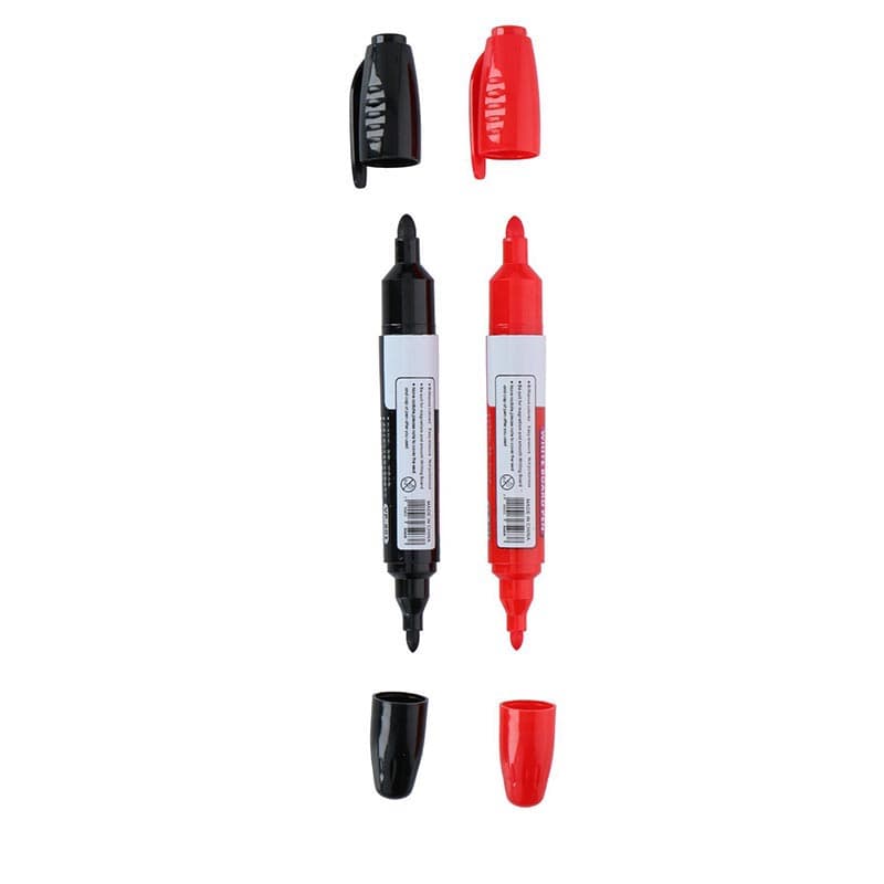 Topwrite - Set of double dry erase board markers 2 pcs. (Black/Red) 2