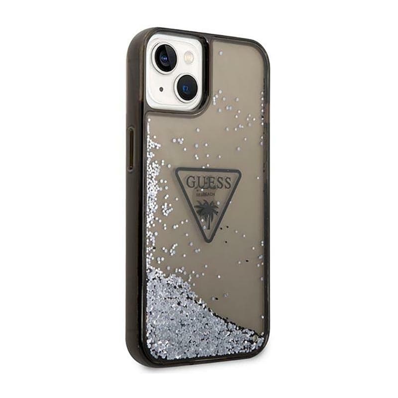 Guess Liquid Glitter Triangle Logo Case - Case for iPhone 14 Plus (Black) 4