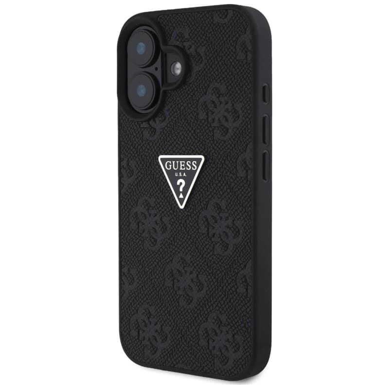 Guess Hot Stamp 4G Pattern Triangle Metal Logo - Case for iPhone 16 (black) 2