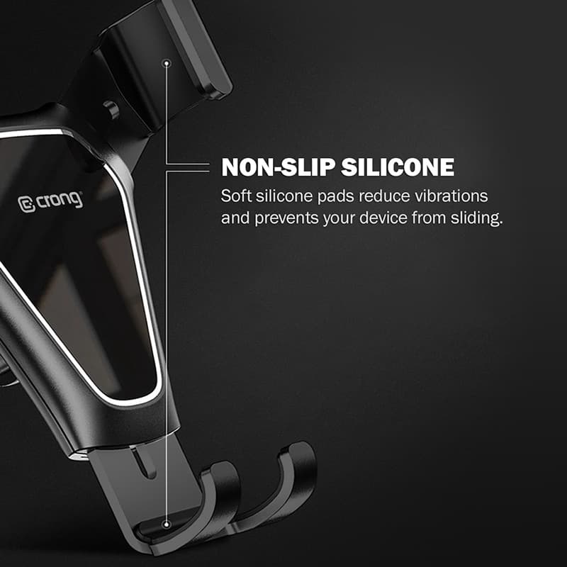 Crong Gravity Auto-Clip Car Holder - Gravity car holder for 4.7"- 6.5" phones (black) 3