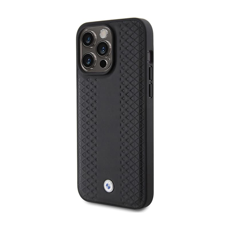BMW Leather Diamond Pattern - Case for iPhone 15 Pro (Black) 2