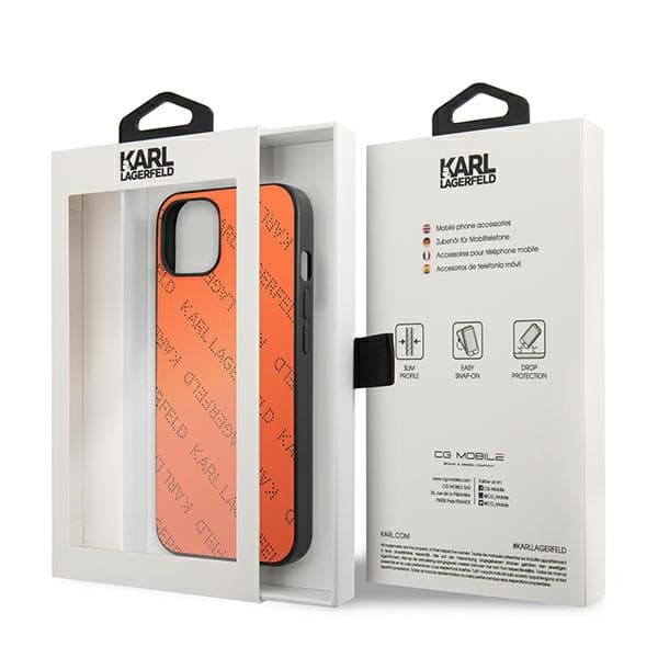 Karl Lagerfeld Perforated Allover - Cover for iPhone 13 mini (Orange) 8