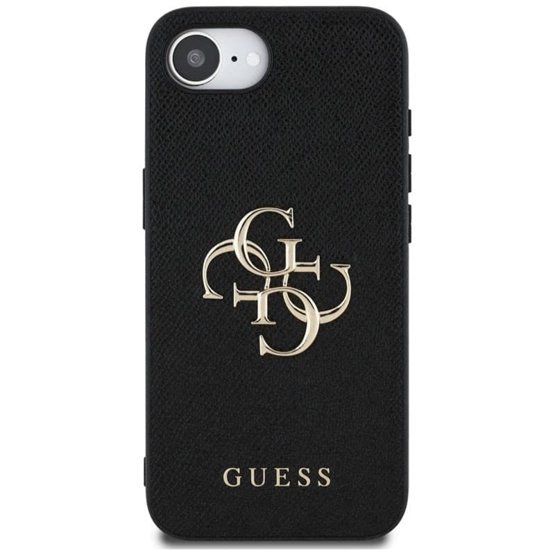 Guess Grained Big 4G Logo Small Classic Logo - Case for iPhone 16e (black) 3