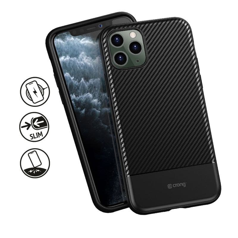Crong Prestige Carbon Cover - iPhone 11 Pro Case (Black) 2